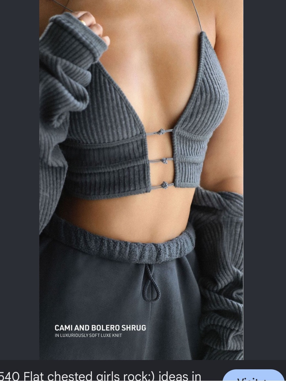 Joah brown cropped triangle cami